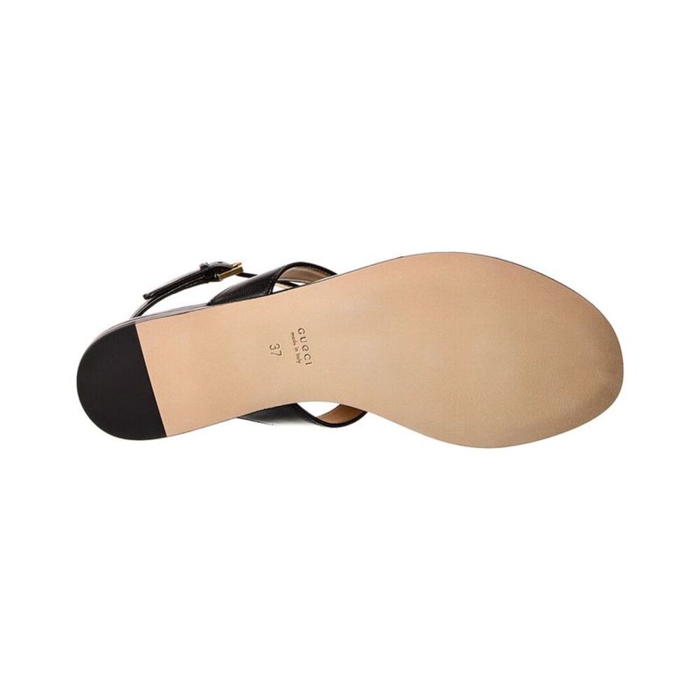 Gucci Double G Leather Sandal, Black - Picture 4 of 5